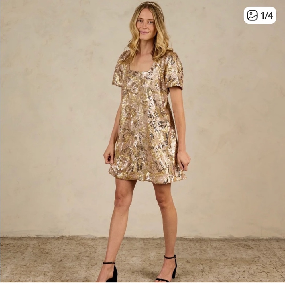 Noralee Women’s Daisy Dress in bronze sequin